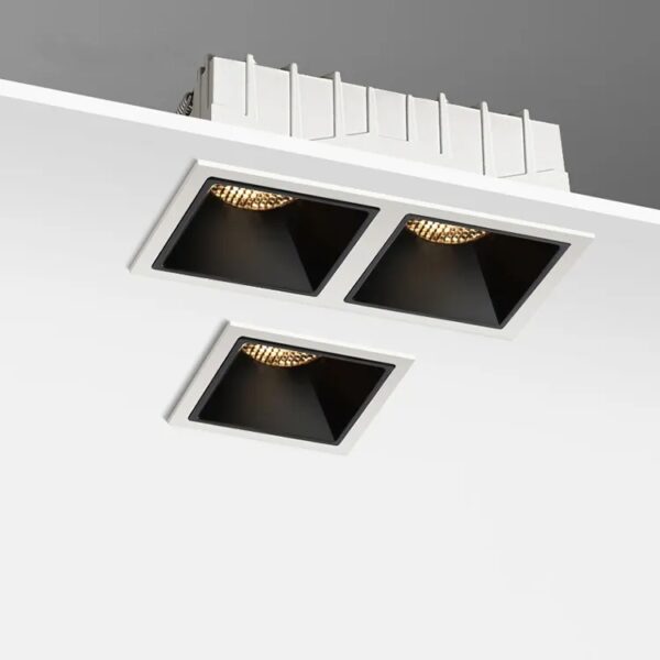 White Black Color Modern Anti-Glare Square Round Al